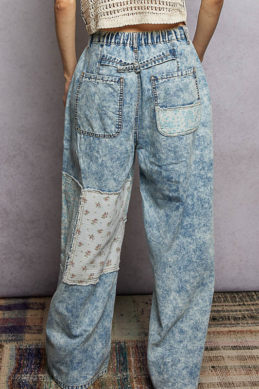 Spring Denim Mix Pants
