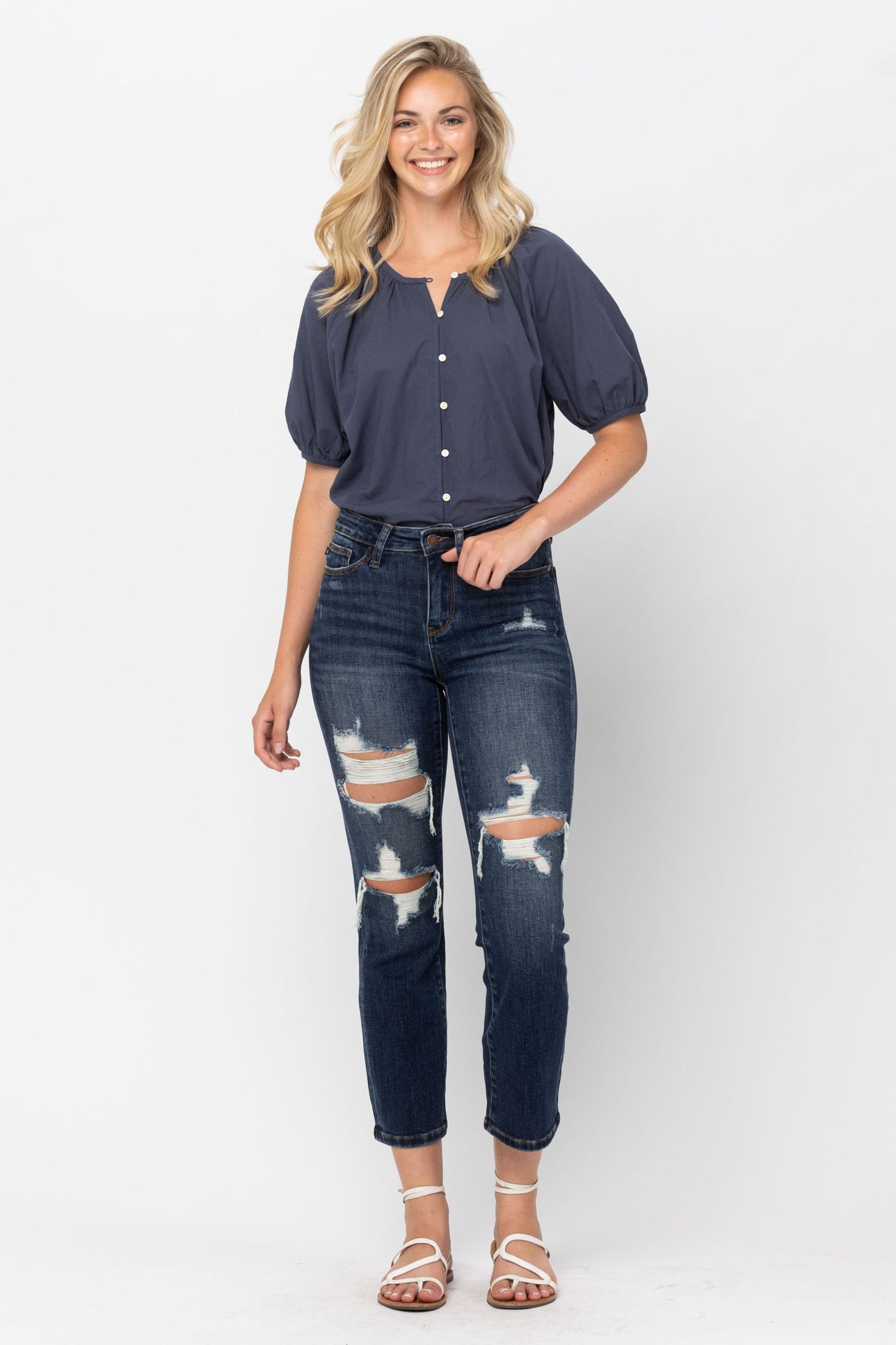 Judy Crop Straight Denim