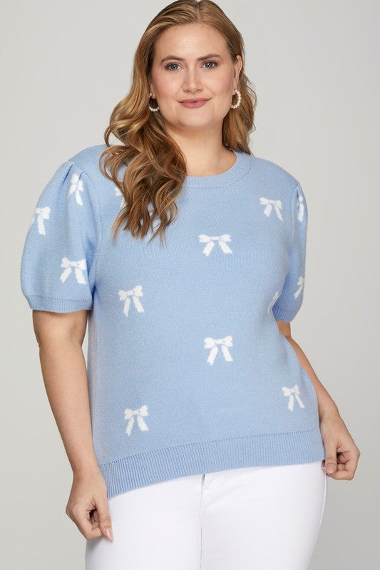 Puff Bow Sweater