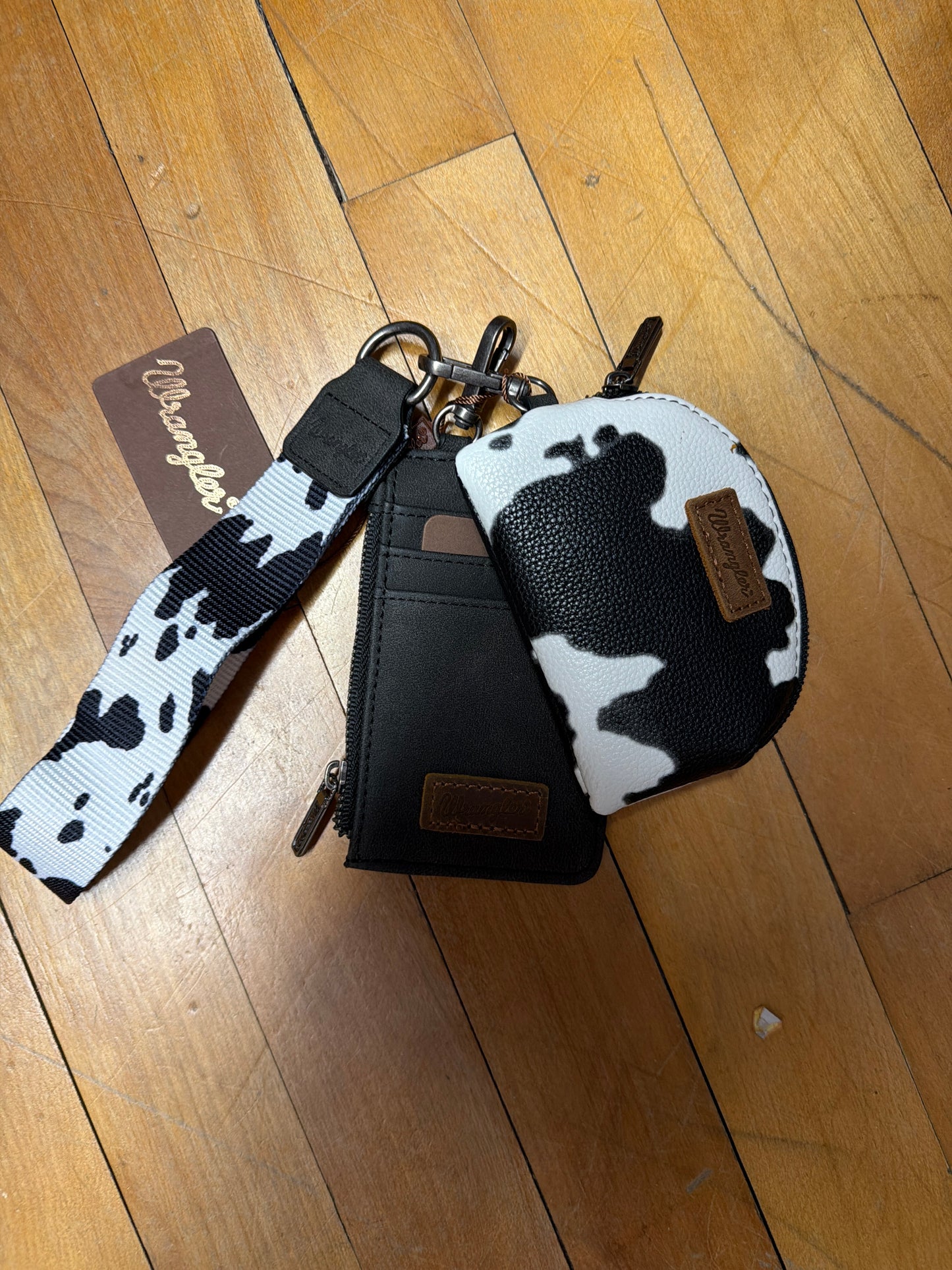 Cow Print Dual Pouch Wallet