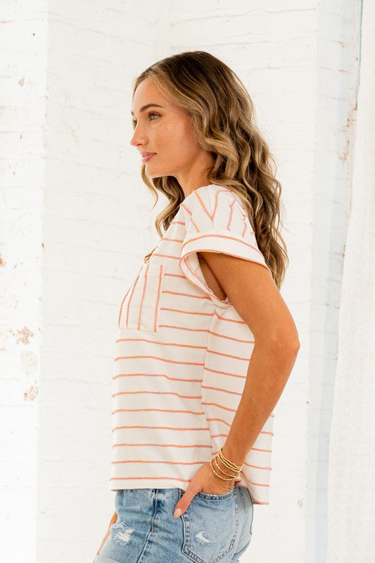 Peach Poetry Top