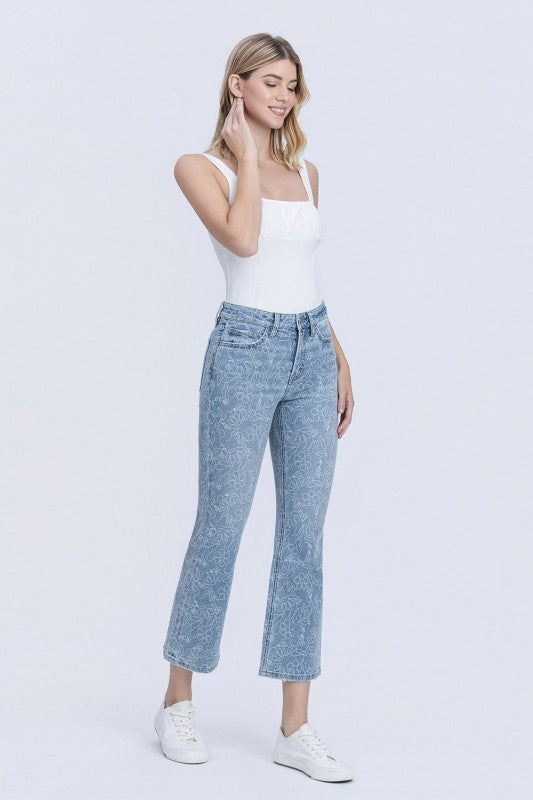 Floral Print Vervet Denim