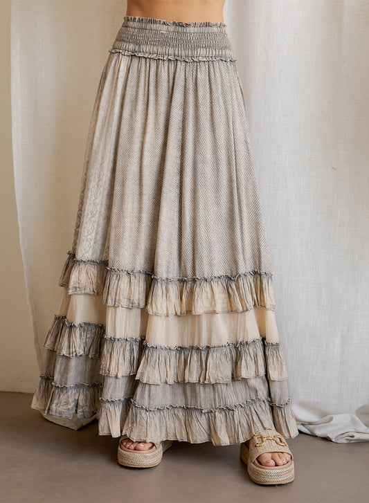 Ruffle Horizons Maxi Skirt