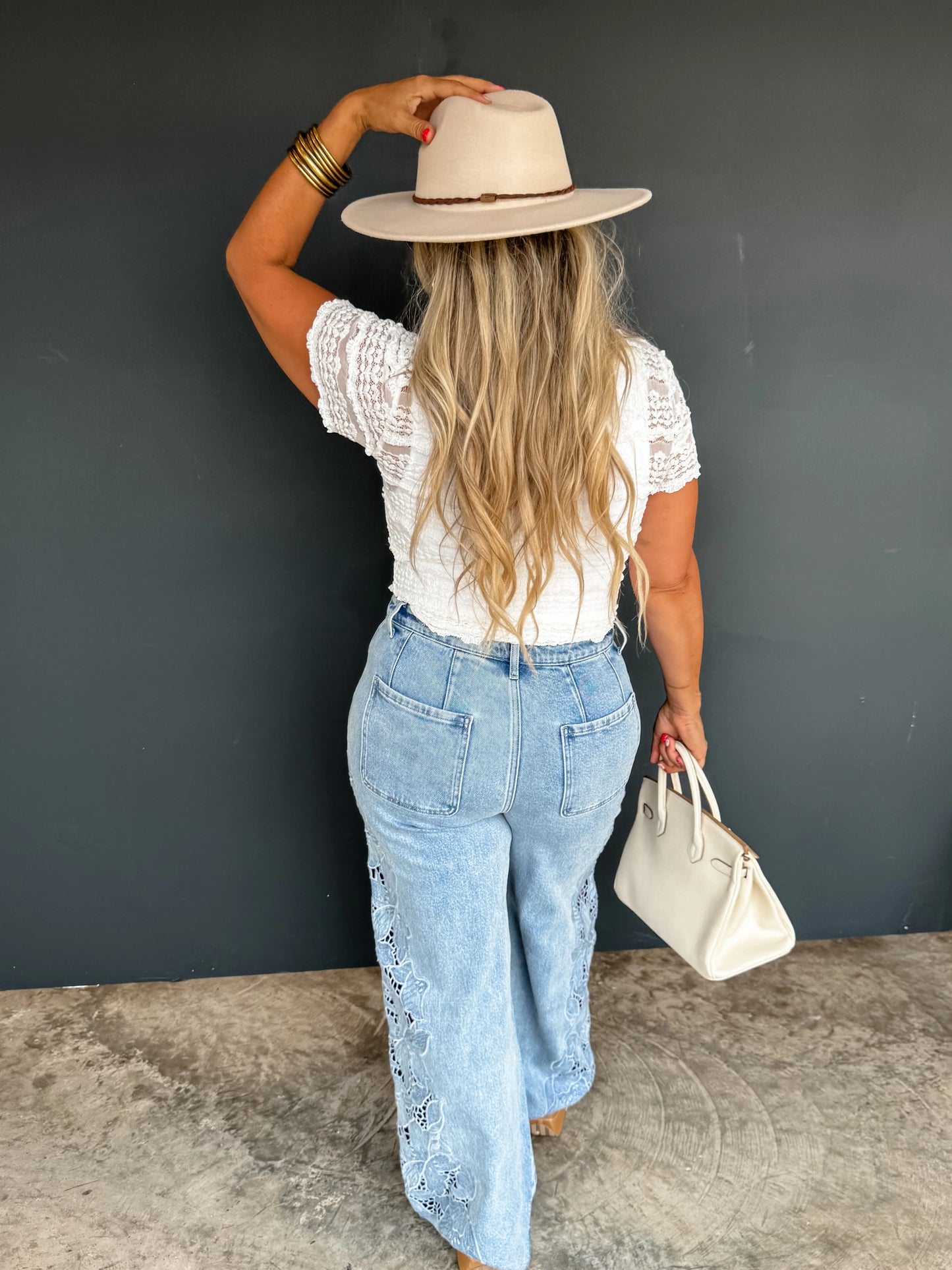 Floral Charm Wide Leg Jeans