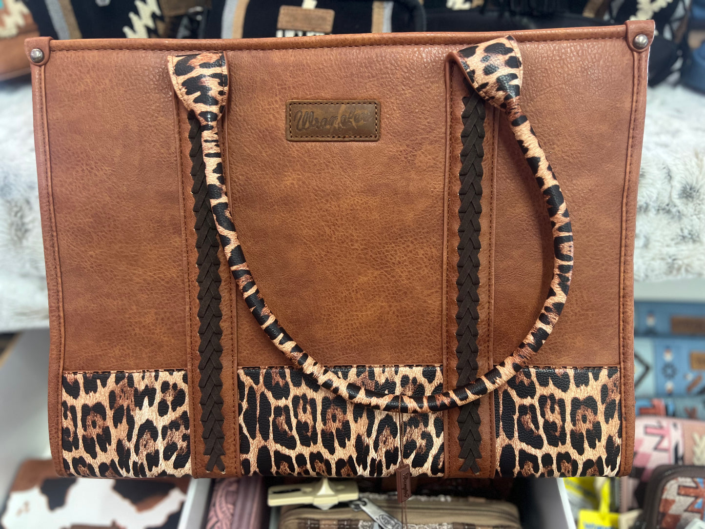 Wrangler Leopard Print Concealed Carry Wide Tote