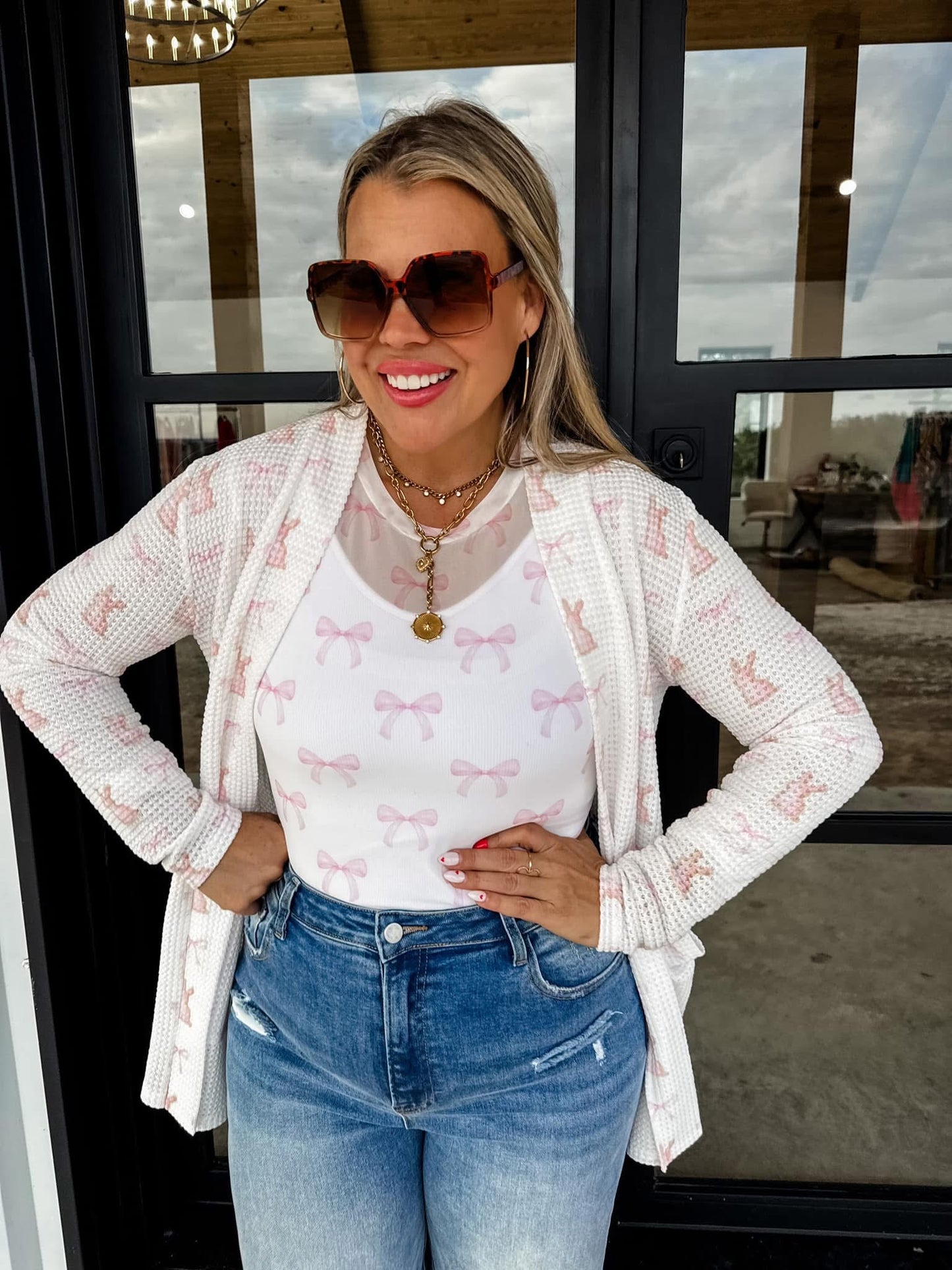 Chrissa Bow Mesh Top