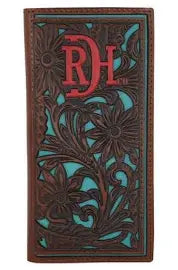 Red Dirt Hat Co. Tooled Turquoise Inlay Wallet