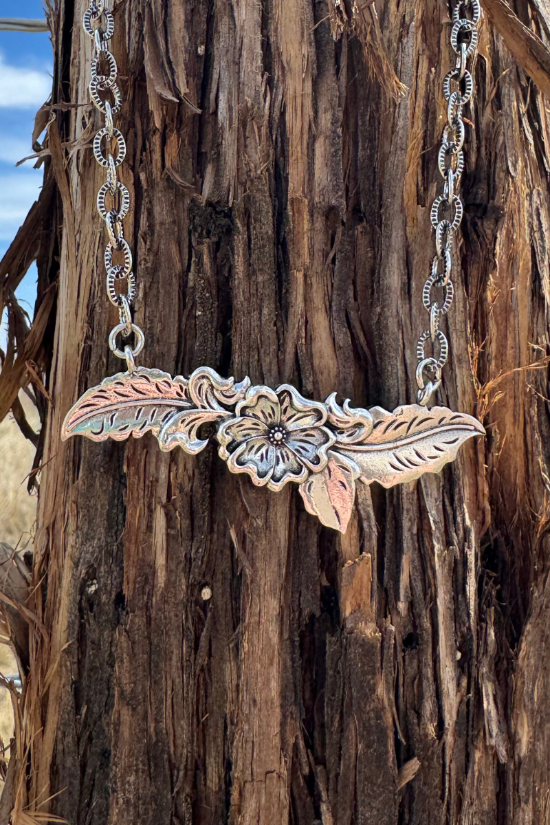 Tooled Flower Necklace
