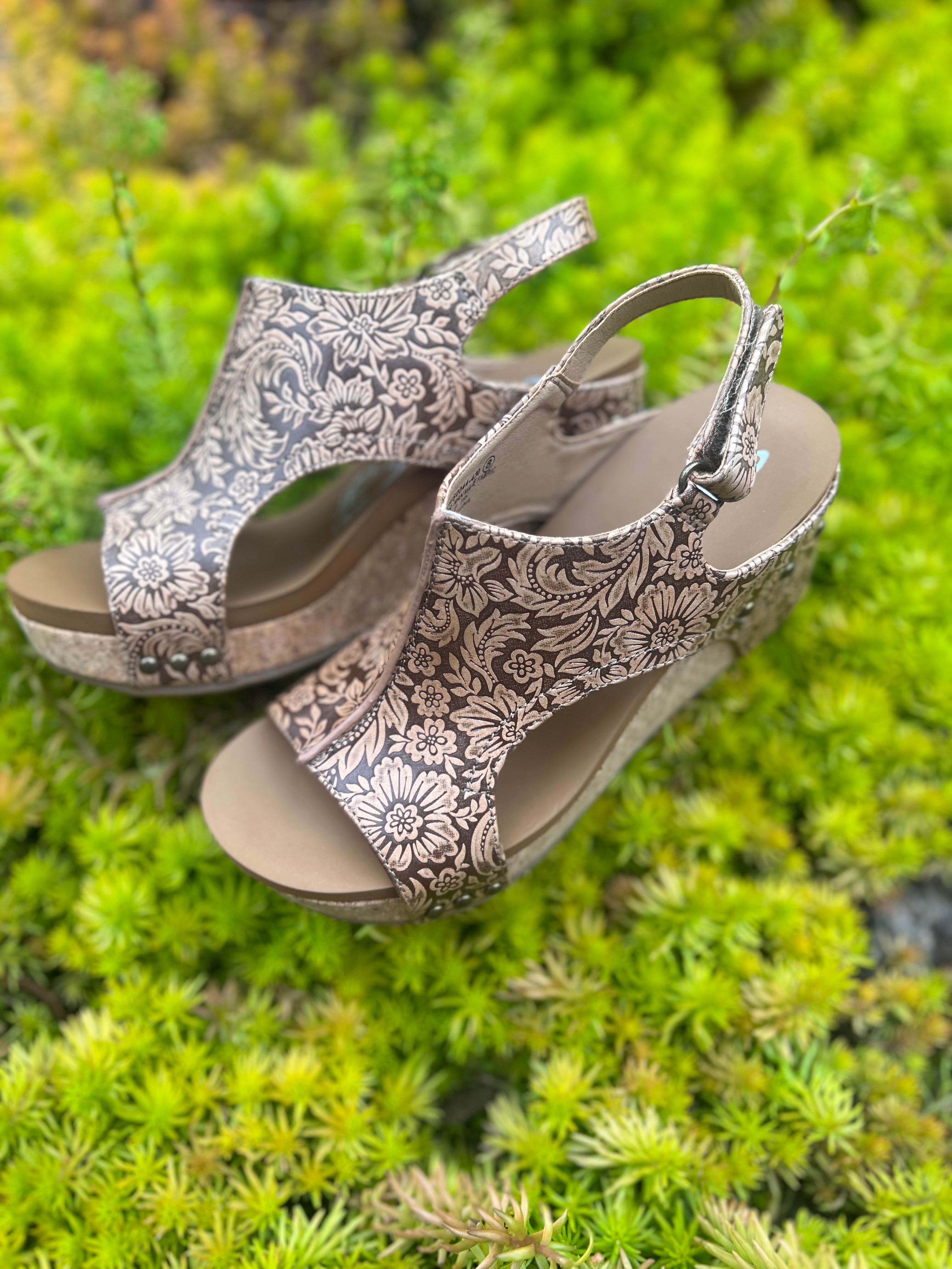 Liberty Tooled Wedge Sandals (1) â Addictive Apparel
