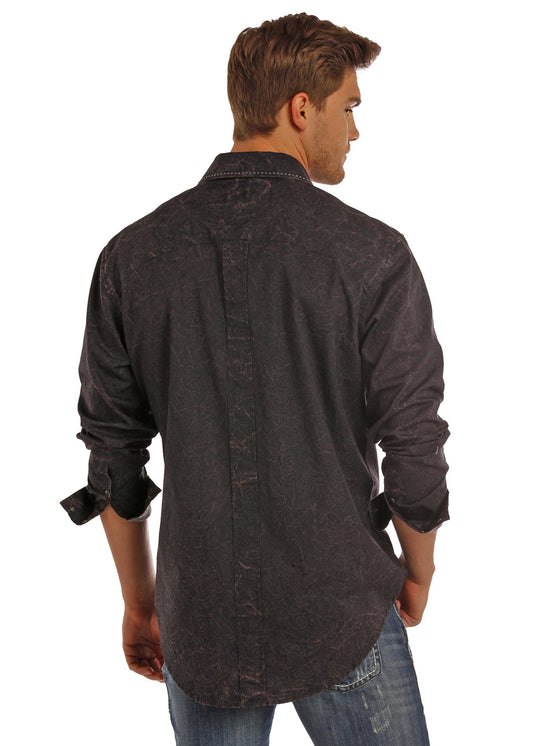 Paisley Long Sleeve Snap