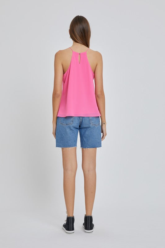 Pink Chiffon Halter Top