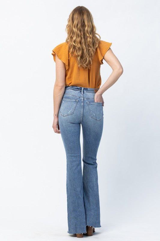 Retro Destroyed Flare Jeans