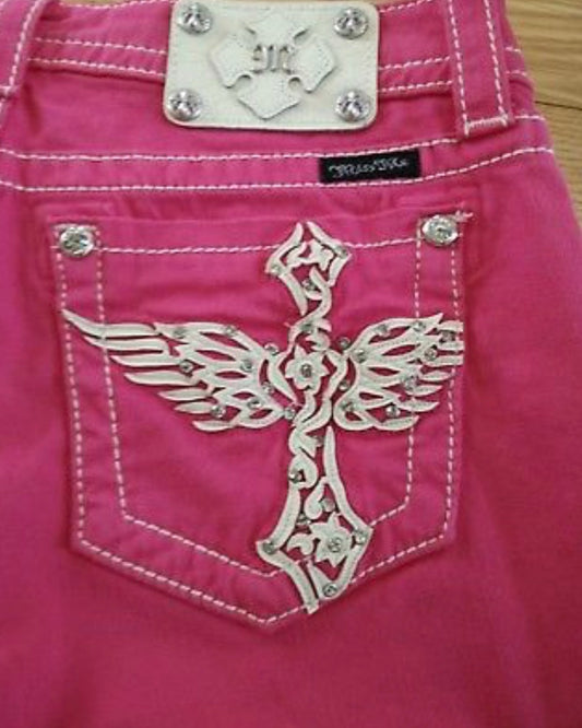 Pink Cross Wing Capri