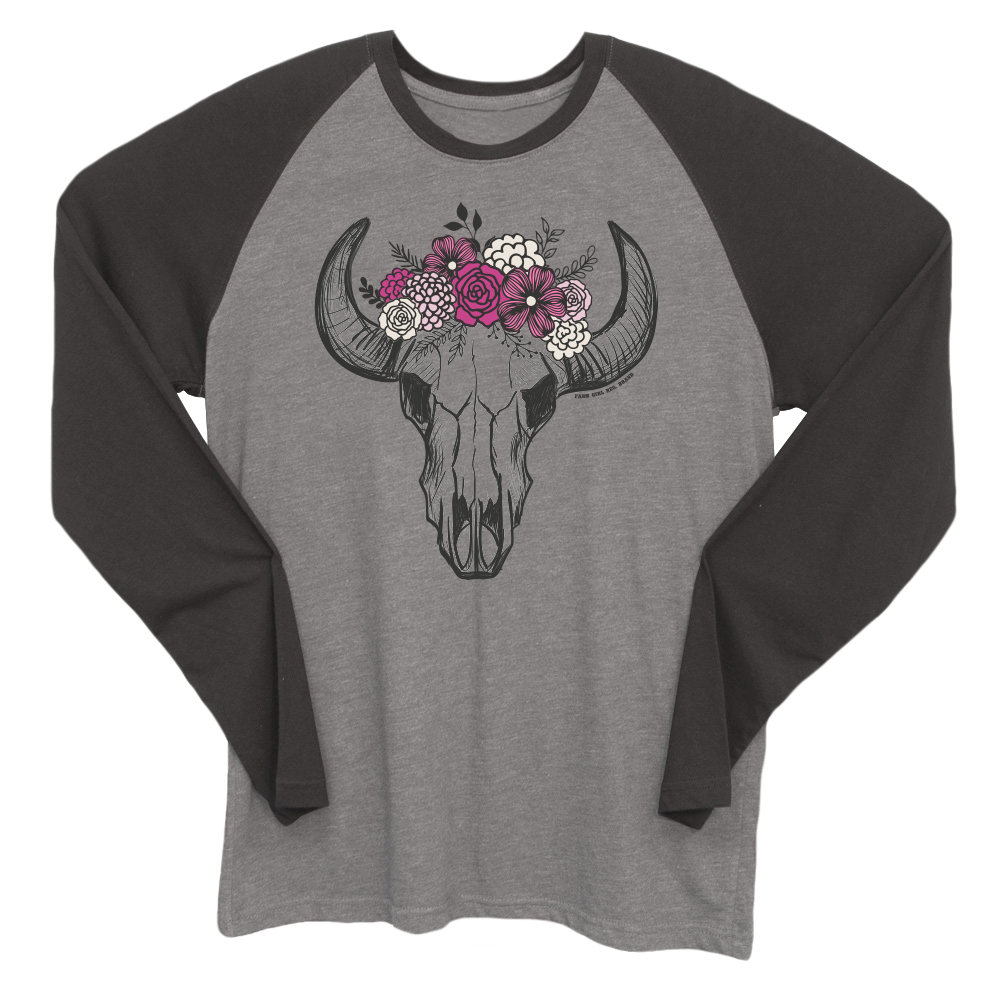 Floral Skull Boyfriend Raglan