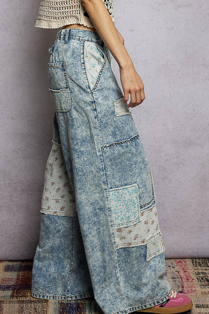 Spring Denim Mix Pants