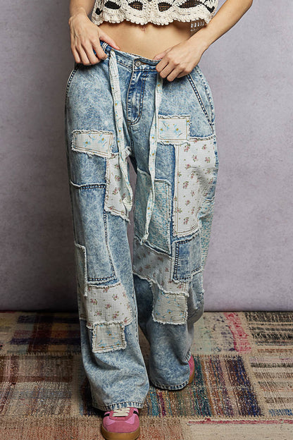 Spring Denim Mix Pants