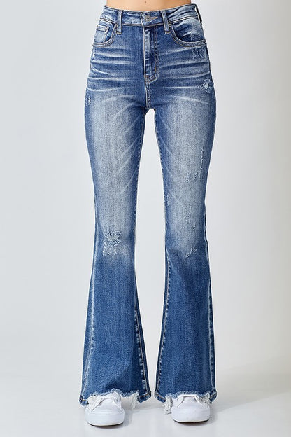 Risen Vintage Wash Flare Jeans (l25)