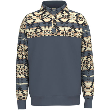 Stevie Grey Blue Aztec Pullover