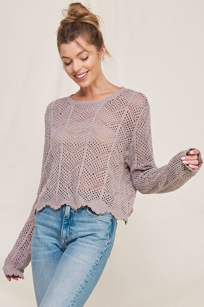 Pointelle Sweater