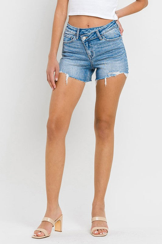 Blue Criss Cross Shorts