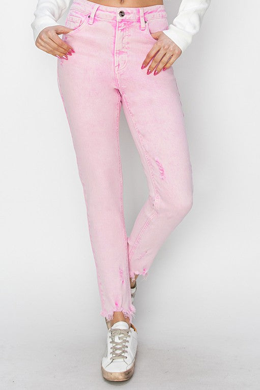 Acid Pink Skinny Jeans (l3)