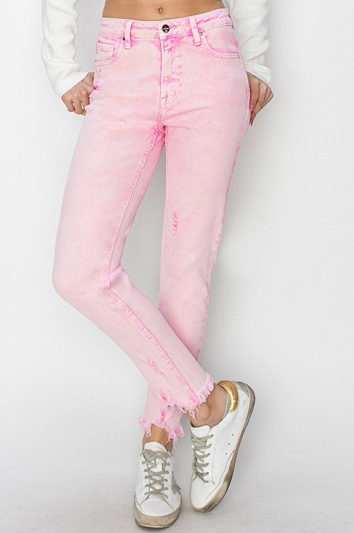 Acid Pink Skinny Jeans (l3)