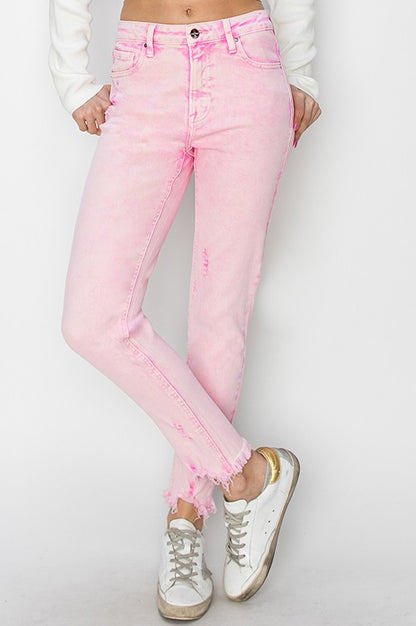 Acid Pink Skinny Jeans (l3)