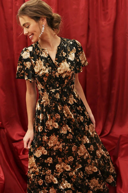 Velvet Floral Dress