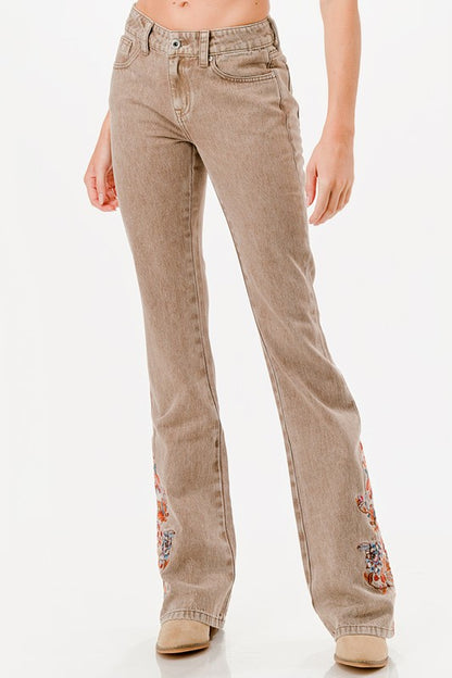 Boho Floral Jeans