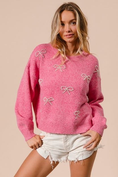 Pearl Bow Sweater