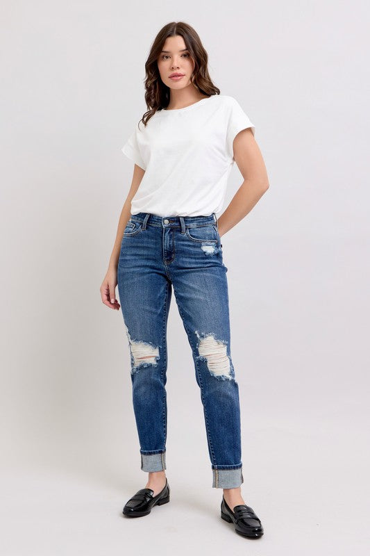 Judy Judy Mid Rise Boyfriend Denim (l25)