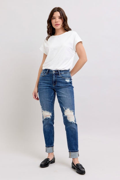 Judy Judy Mid Rise Boyfriend Denim (l25)