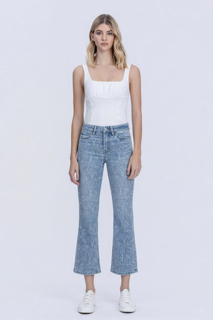 Floral Print Vervet Denim