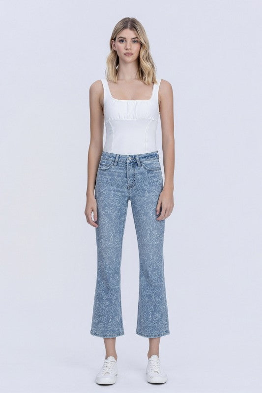 Floral Print Vervet Denim