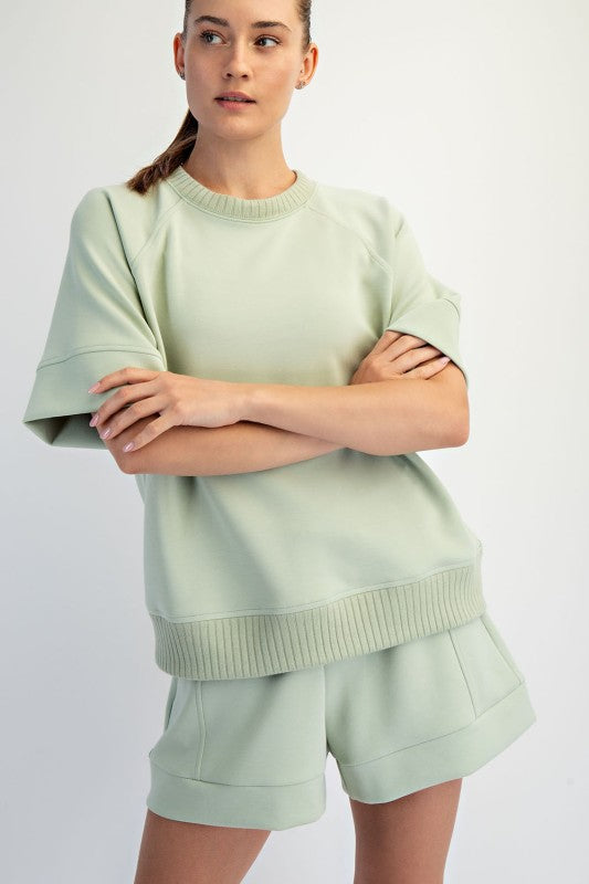 Pistachio & Cream Scuba Top