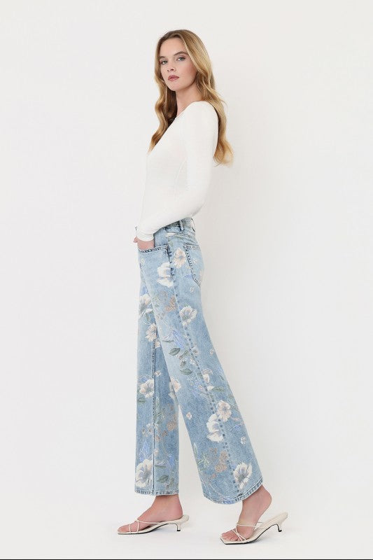 Floral Print Denim (l11)
