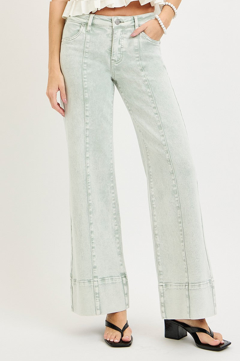 Risen Pistachio Wide Leg Pants