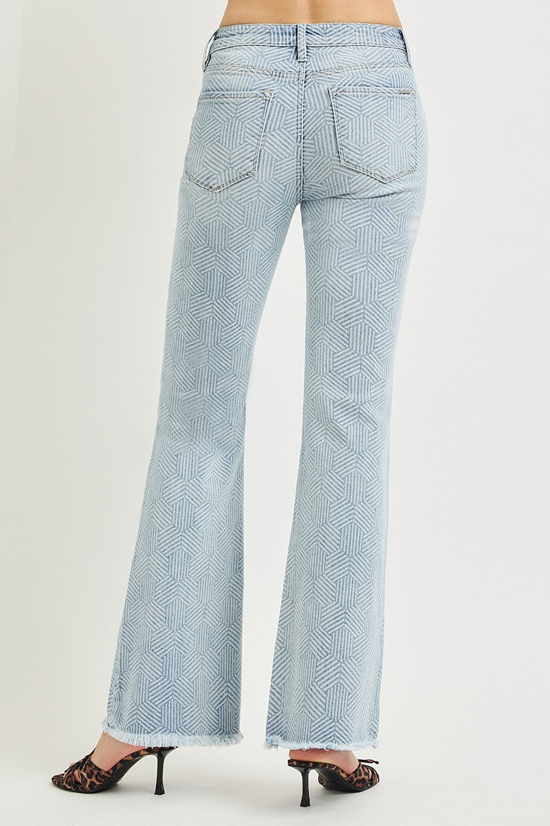 Geo High Rise Flare Jeans