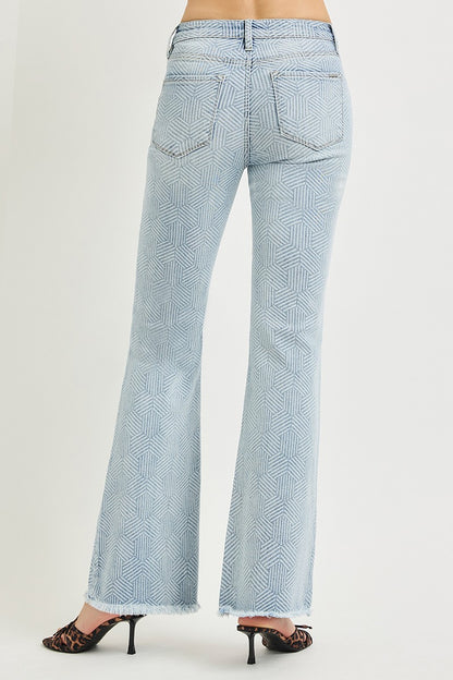Geo High Rise Flare Jeans