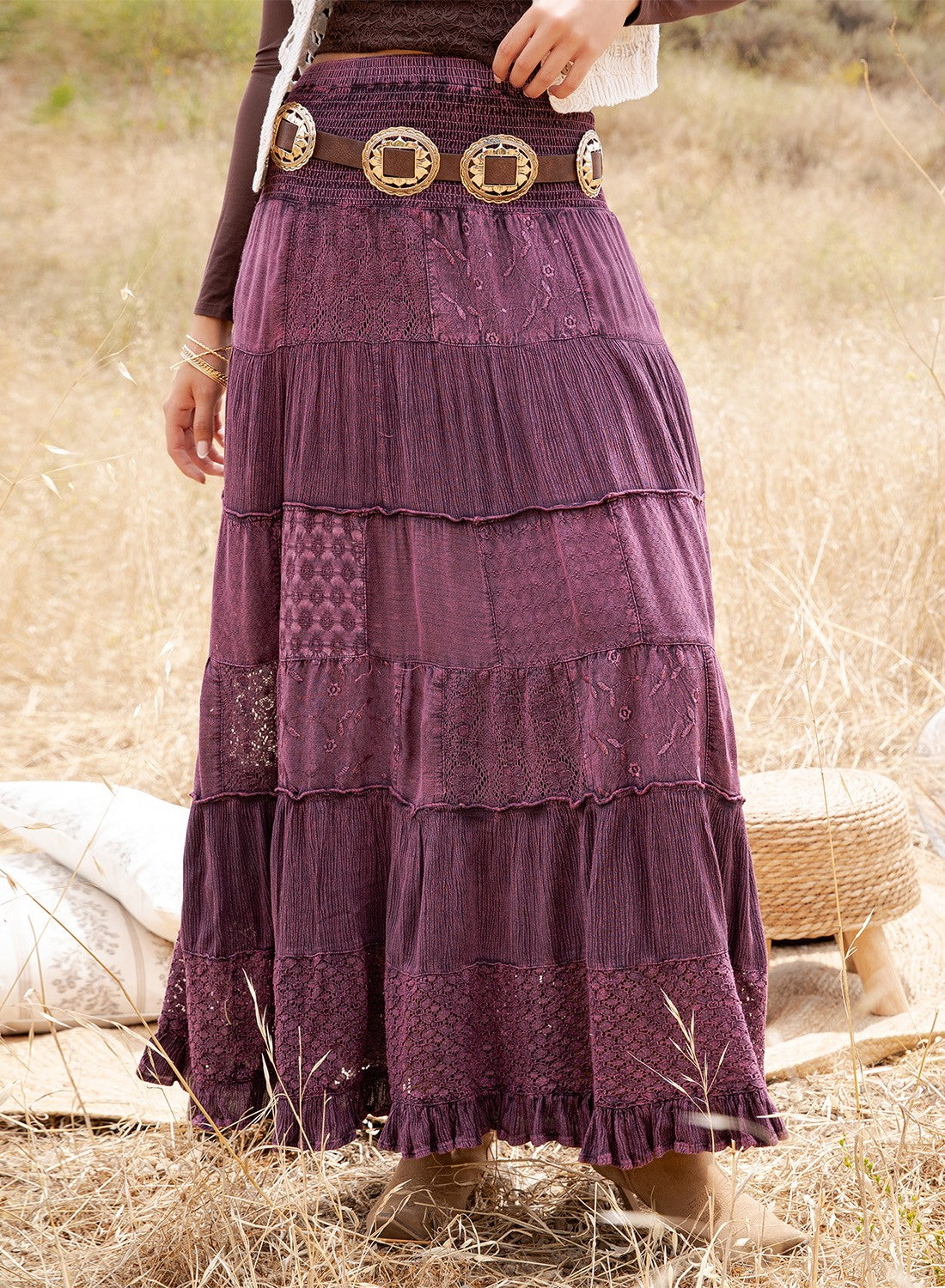 Plum Prairie Maxi Skirt