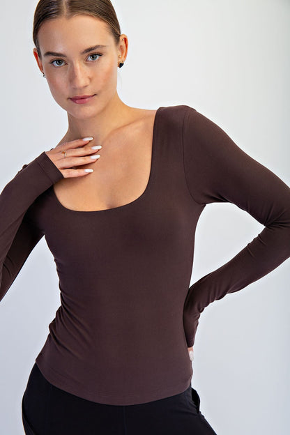 Everyday Square Neck Long Sleeve Top