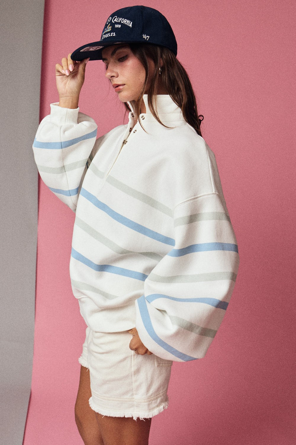 Ocean Blue Mock Neck