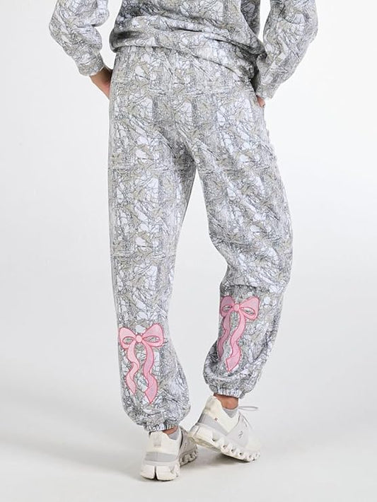 Simply Southern Alice Camo Bow Sweatpants