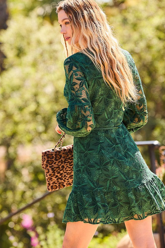 Hunter Green Lace Dress