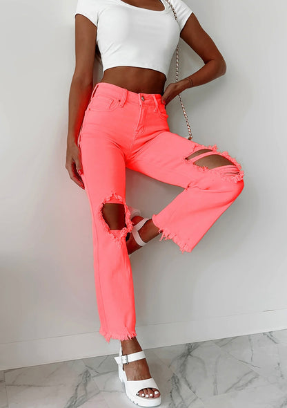 Coral Straight Jeans