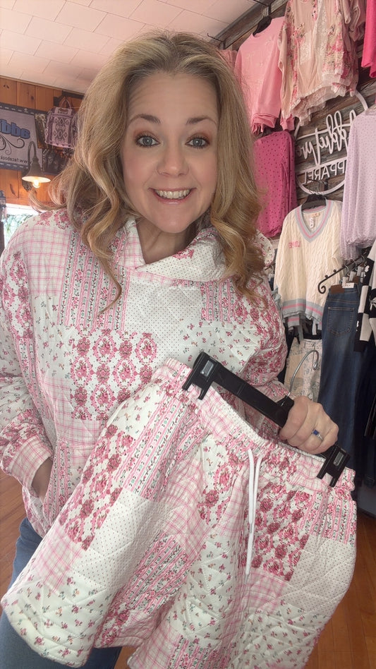 Pink Quilted Patchwork Set