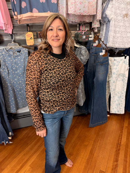 Leopard Mesh Long Sleeve