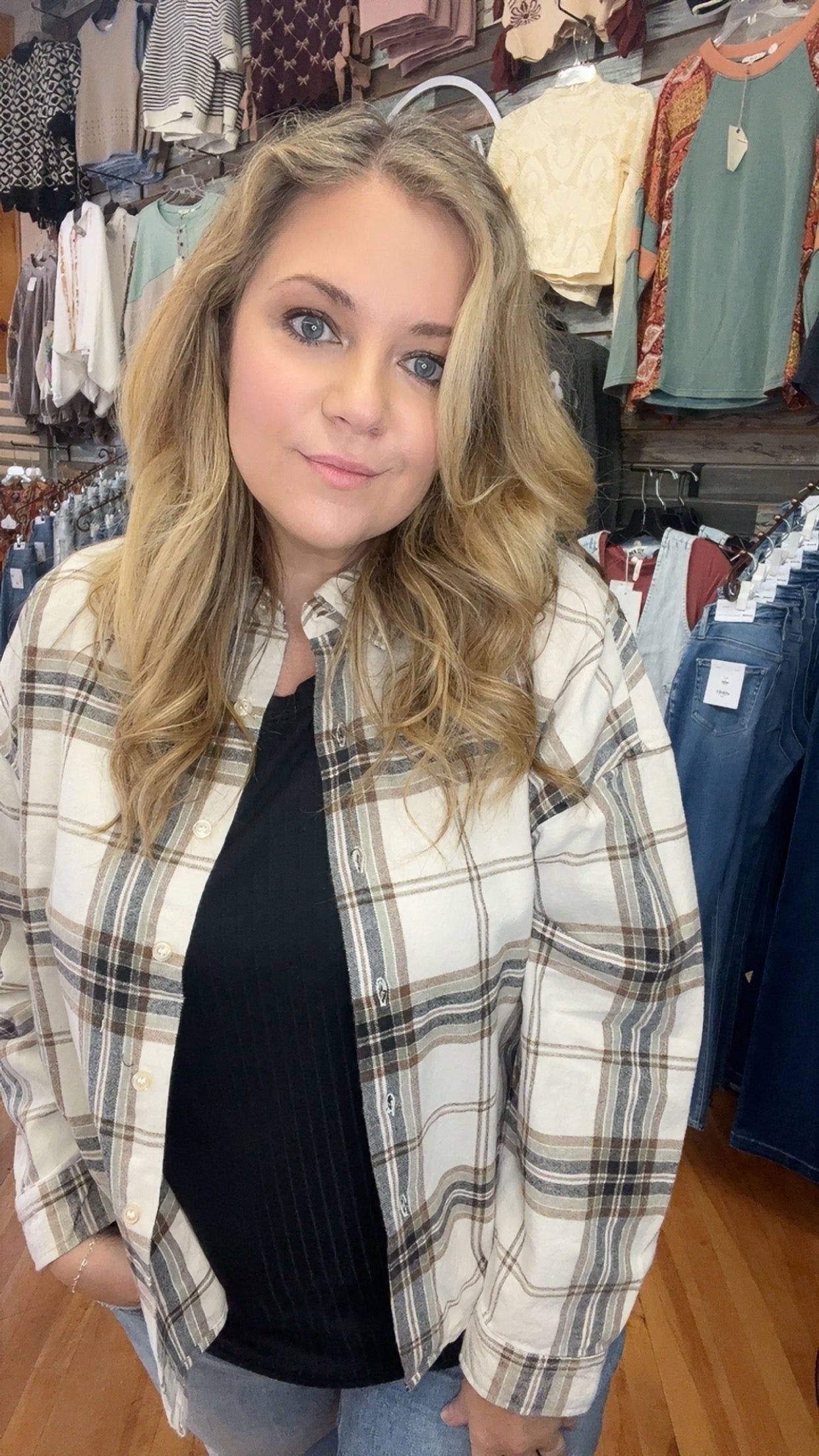 Sandstone Plaid Top