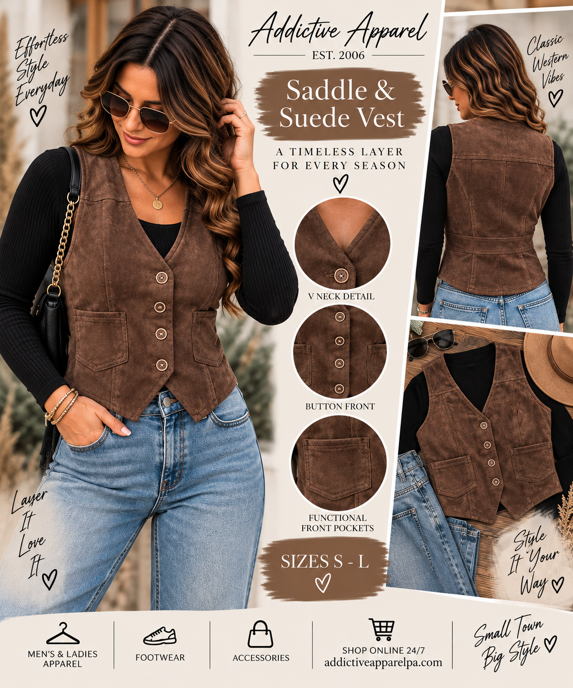 Saddle & Suede Vest