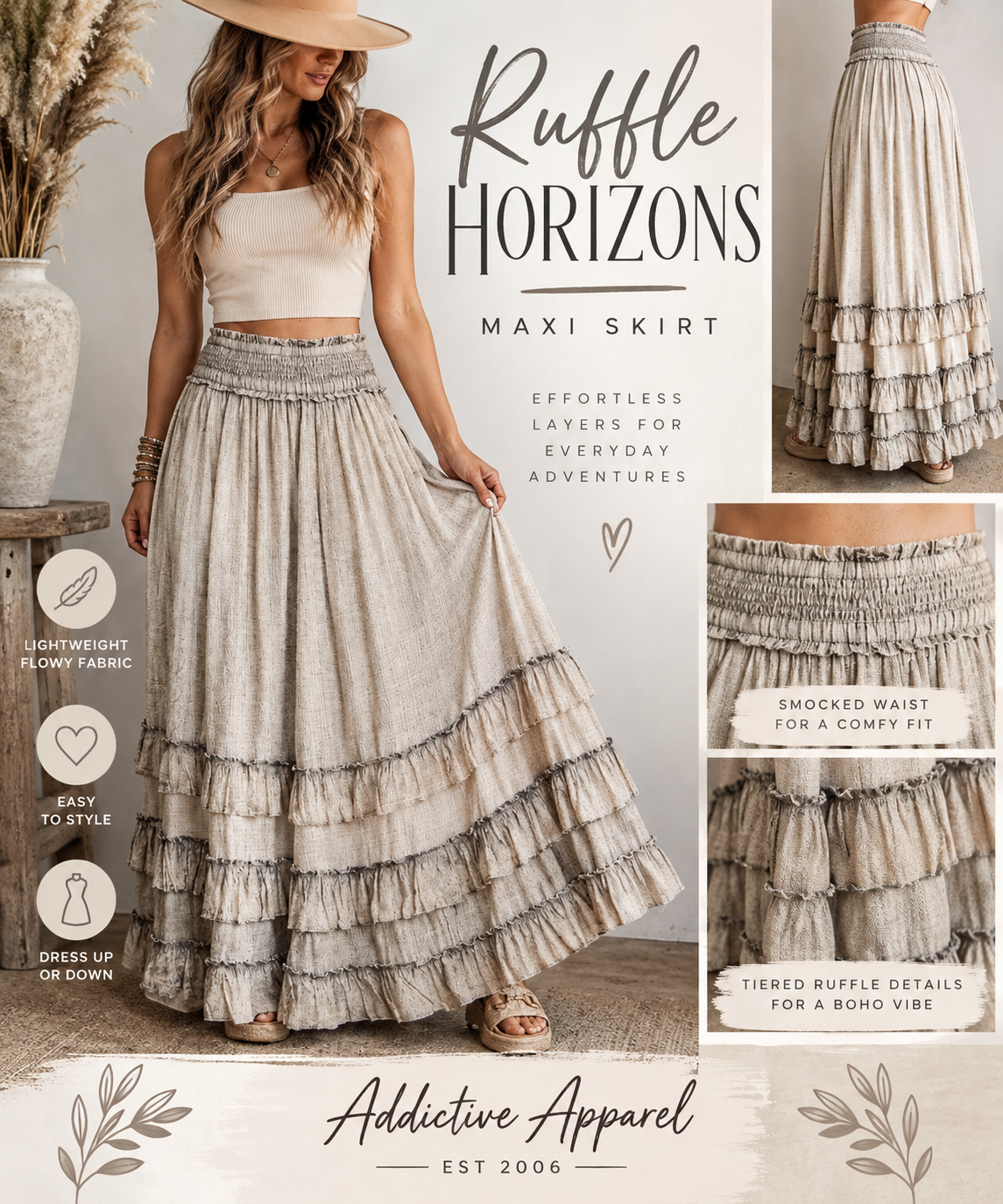 Ruffle Horizons Maxi Skirt